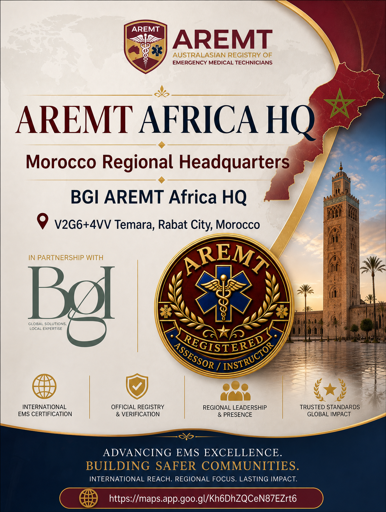 AREMT Africa HQ — Morocco Regional Headquarters, BGI AREMT Africa HQ, V2G6+4VV Temara, Rabat City, Morocco